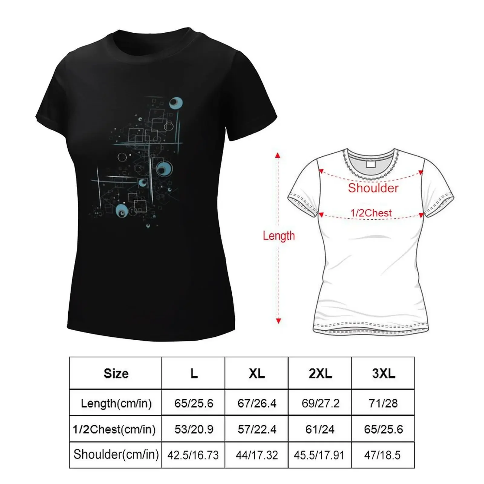 Retro Geometric Night T-Shirt shirts graphic tees plus sizes blacks Aesthetic clothing plain t shirts for Women