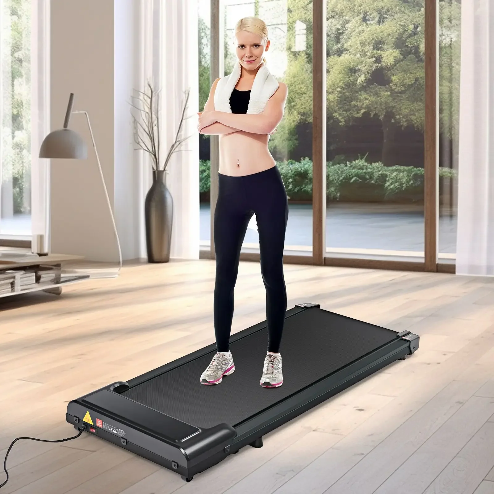 Walking Mat 300 lb Capacity, Desktop Treadmill for Home Office, 0.6 to 3.8 MPH Portable Treadmill