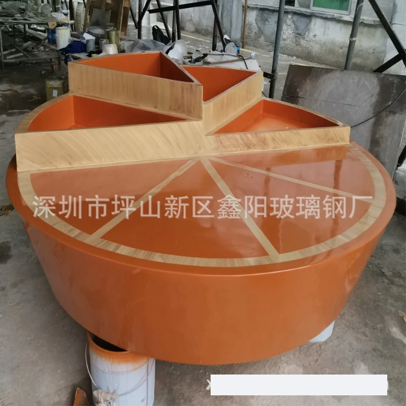 Customized fiberglass tree pool outdoor creative round bench service area seat park rest area planting pool bench