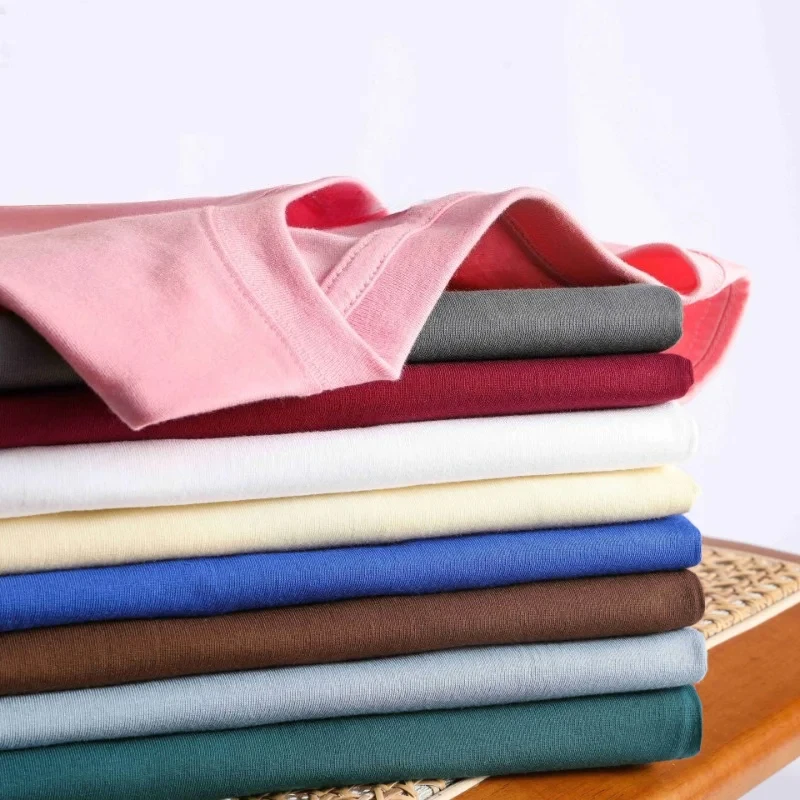 Loose Short-sleeved Casual Basic Shirt 100% Cotton Five Half Sleeve Women 2026 Summer T-shirt O-Neck Solid Color Tops