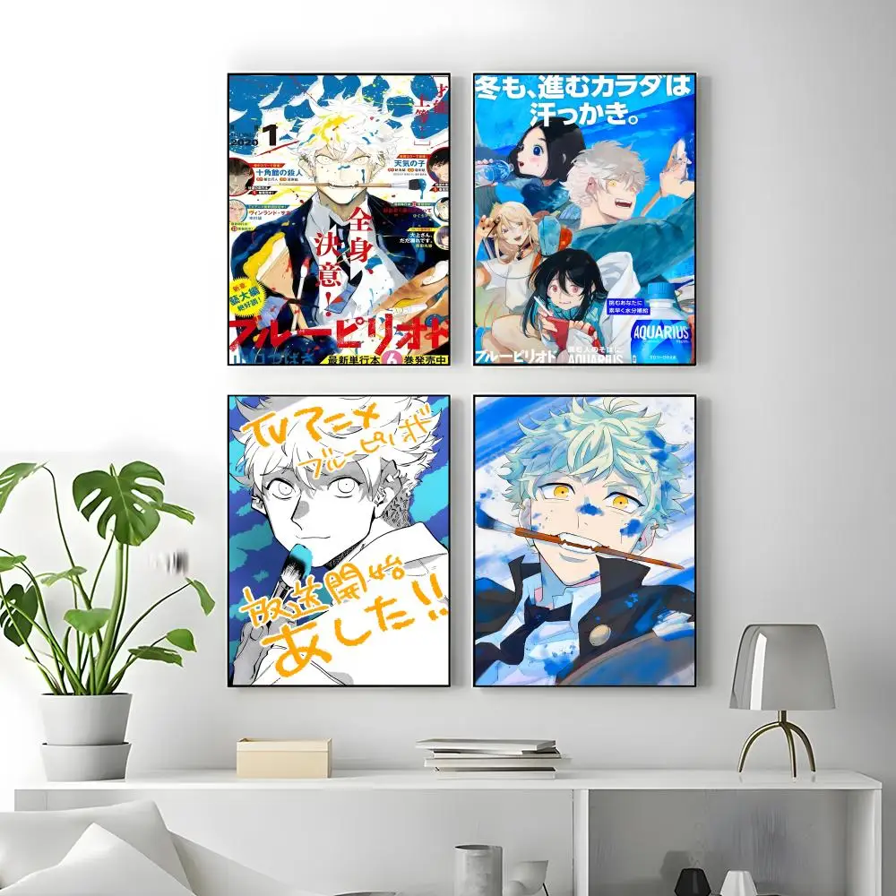 Anime Blue Period Poster Self-adhesive Art Waterproof Paper Sticker Coffee House Bar Room Wall Decor