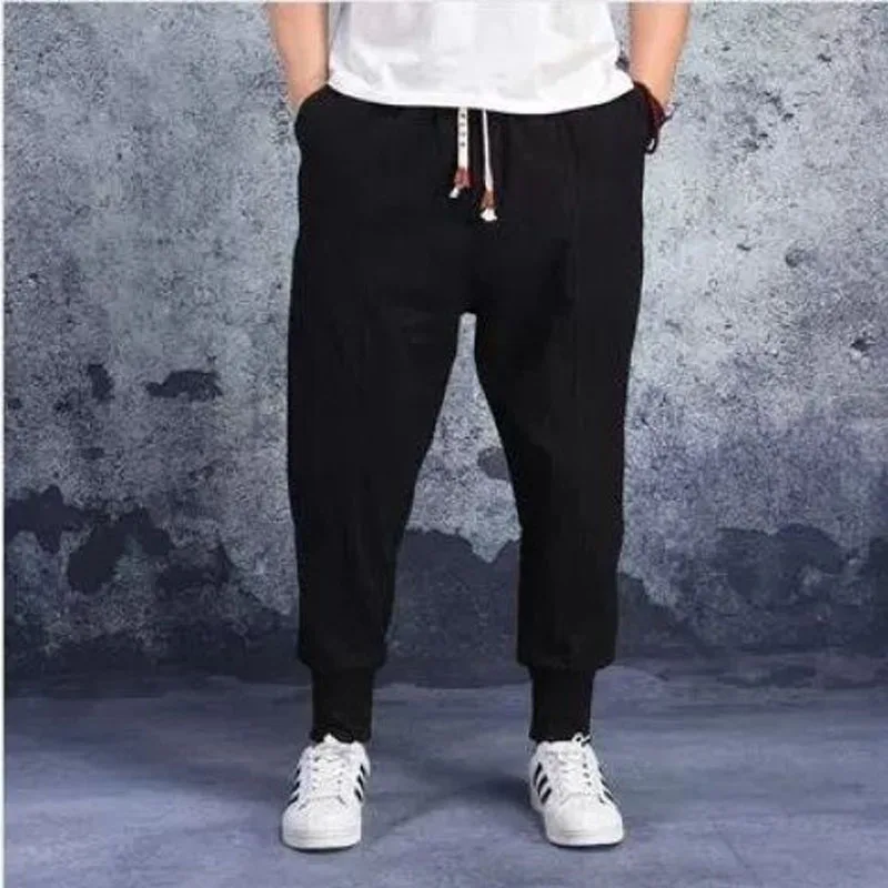 Pantalones Harlan holgados de algodón y lino para hombre, pantalón informal Multicolor, talla grande, estilo chino, Color sólido, cómodo, Verano