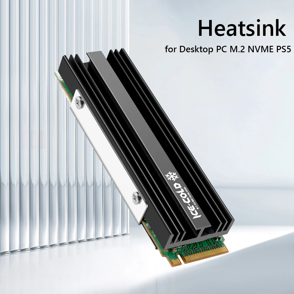M.2 NGFF NVME 2280 SSD Heatsink with Silicone Thermal Pad SSD Radiator Heatsink Aluminum Alloy PC Efficient Radiator for