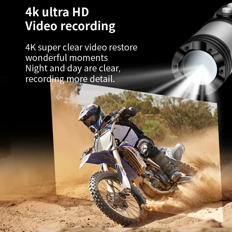 

2026 Full HD 4K Waterproof Bike Motorcycle Helmet Camera Motion Action Sports Video With Anti-Shake WiFi Features Similar Flashl