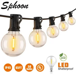 Connectable Outdoor Garland String Lights Shatterproof G40 LED Globe Bulbs for Garden Patio Wedding Fairy Light Chain Decor