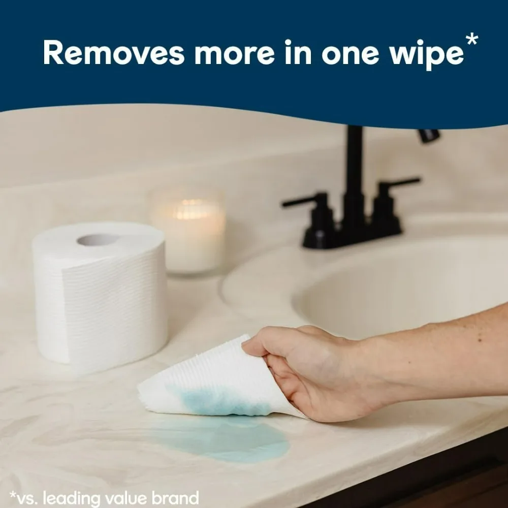 Ultra Clean Toilet Paper with Active CleaningRipples Texture, Strong Bath Tissue, 24 Family Mega Rolls = 132 Regular Rolls