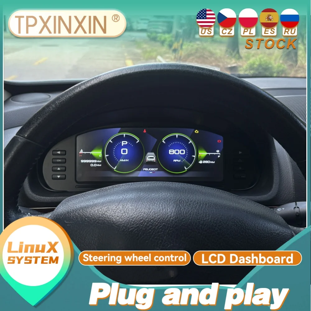 Car Digital Cluster Instrument For Peugeot 407 2004~2010 Dashboard Panel Virtual Cockpit Speed LCD Meter Display Odometer