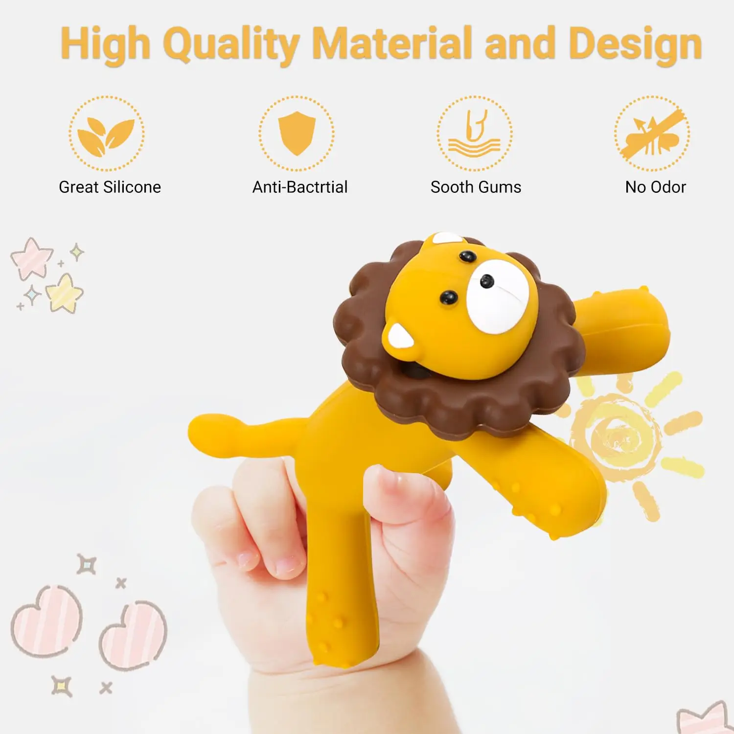 Jouet de Dentition en Silicone sans BPA pour Bébé de 0 à 6 Mois, Jouet de Discussion pour Tout-petits, Cadeaux de ixPréChristophe, 1 Pièce