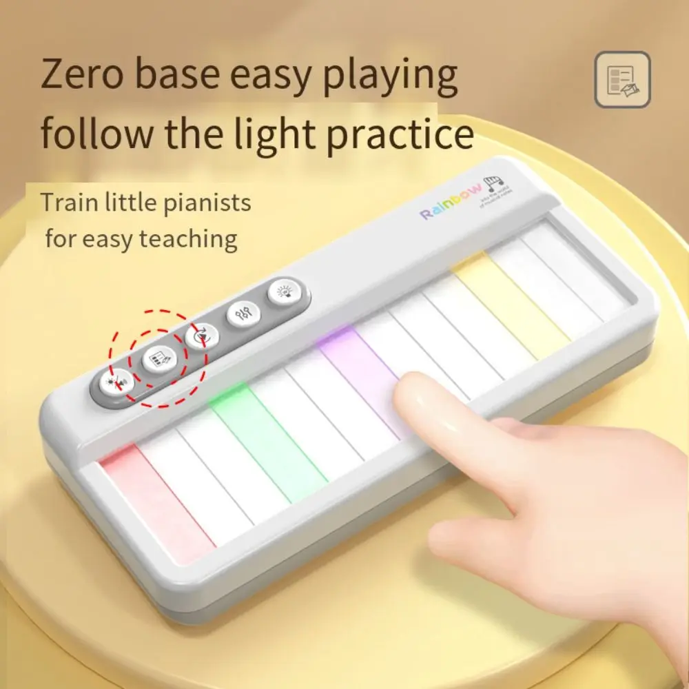 Jouet de piano électronique pour enfants, piano musical, lumière colorée, cadeau pour enfants, 3 modes, 13 touches