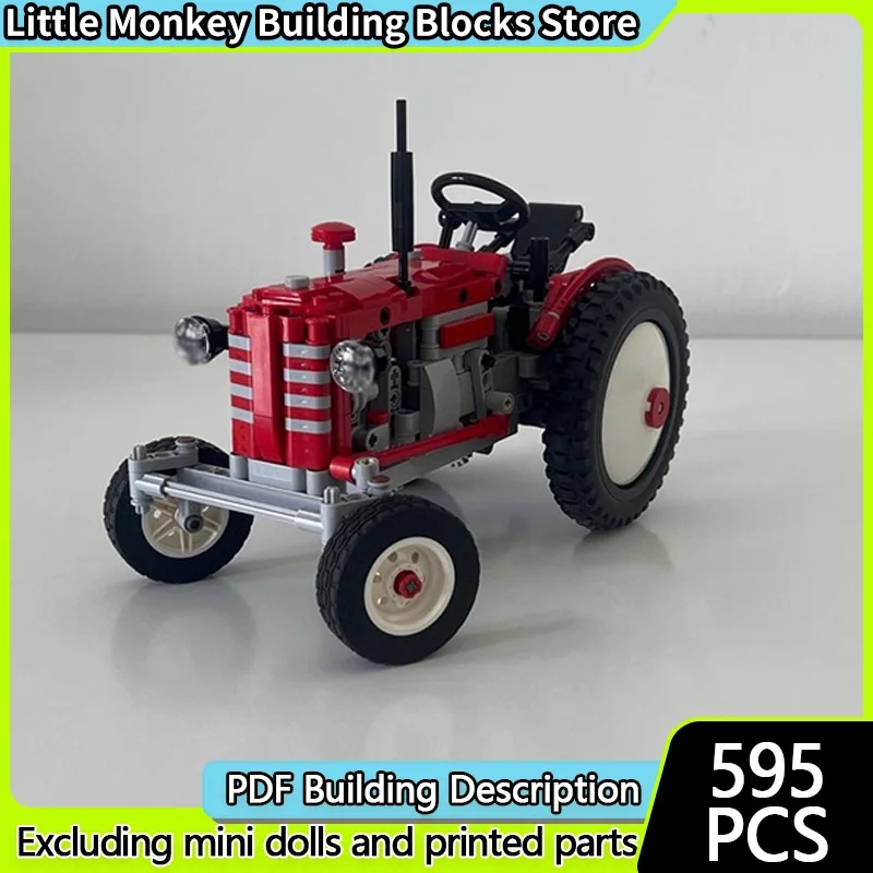 

City Car Model MOC Building Bricks 25K Retro Agriculture Tractor Modular Technology Children Holiday Gifts Assemble Toys Suit