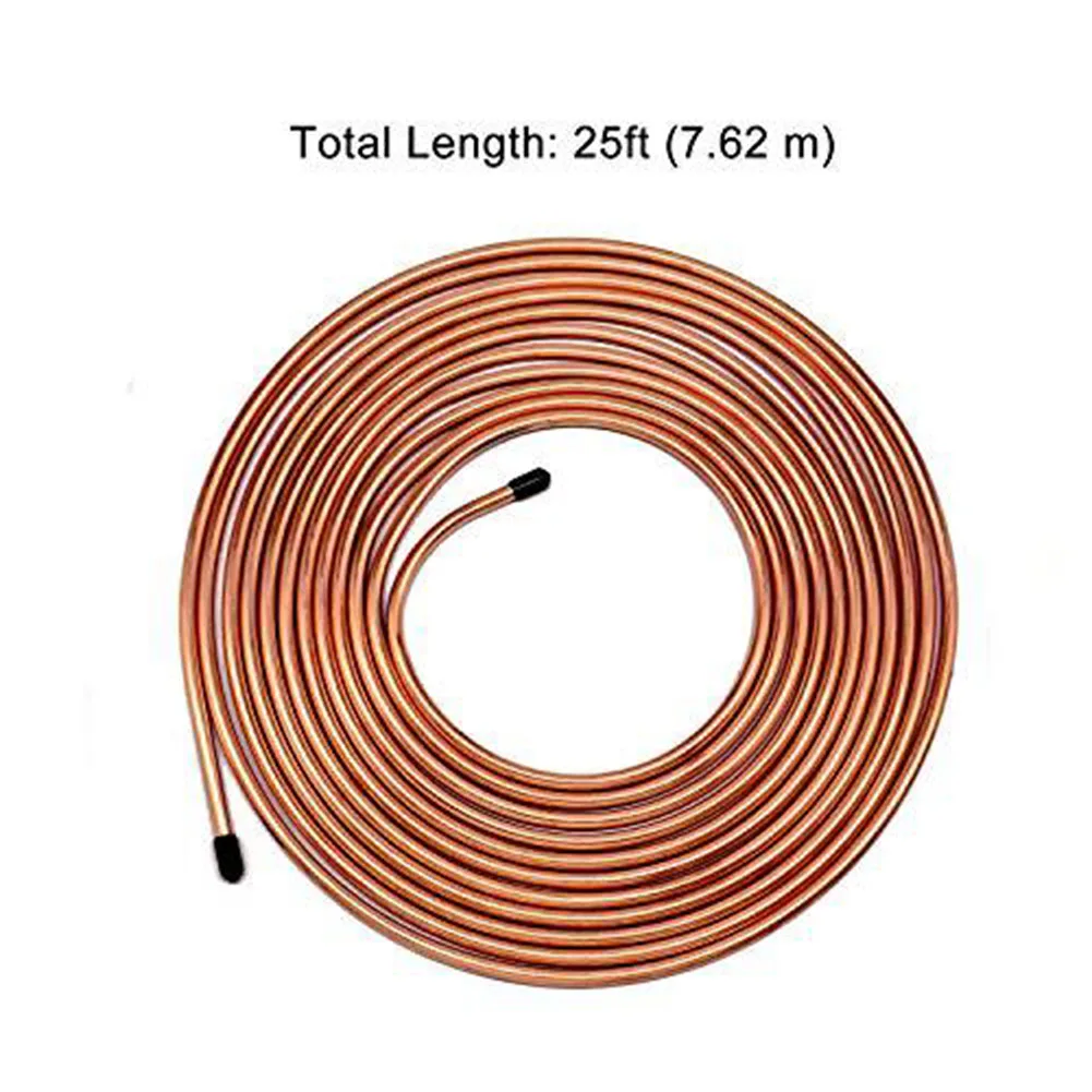 Copper Coated Steel 25 Foot Brake Line Roll for Hydraulic Brake System Refurbishment Fuel Line Integration and Transmission Use