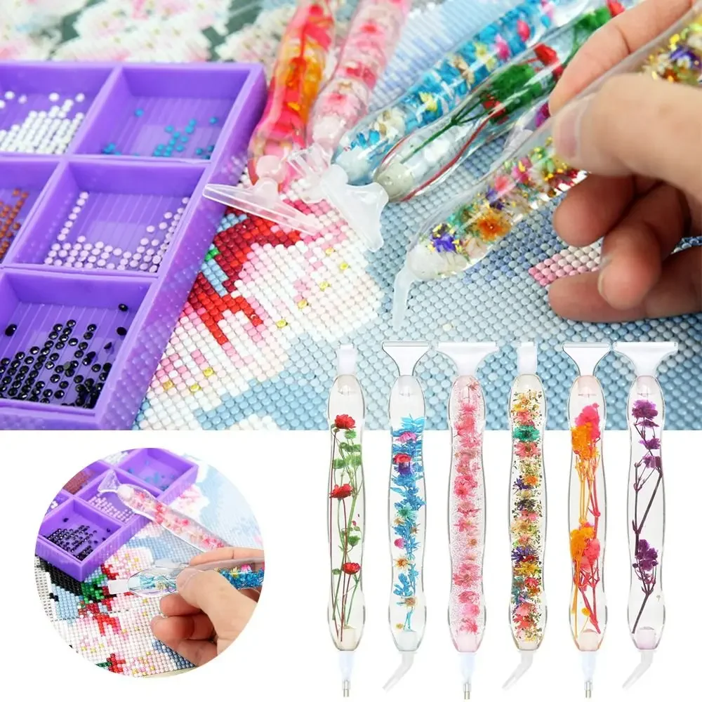 Embroidery 5D Glitter Diamond Flower Cross Stitch Replace Pen Head Point Drill Pens Resin Pen Resin Diamond Painting Pen