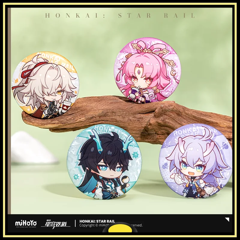 Honkai Star Rail Tinplate Badge Game Peripheral Products Jing Yuan March 7th Dan Heng Fu Xuan Train Journey Series Original