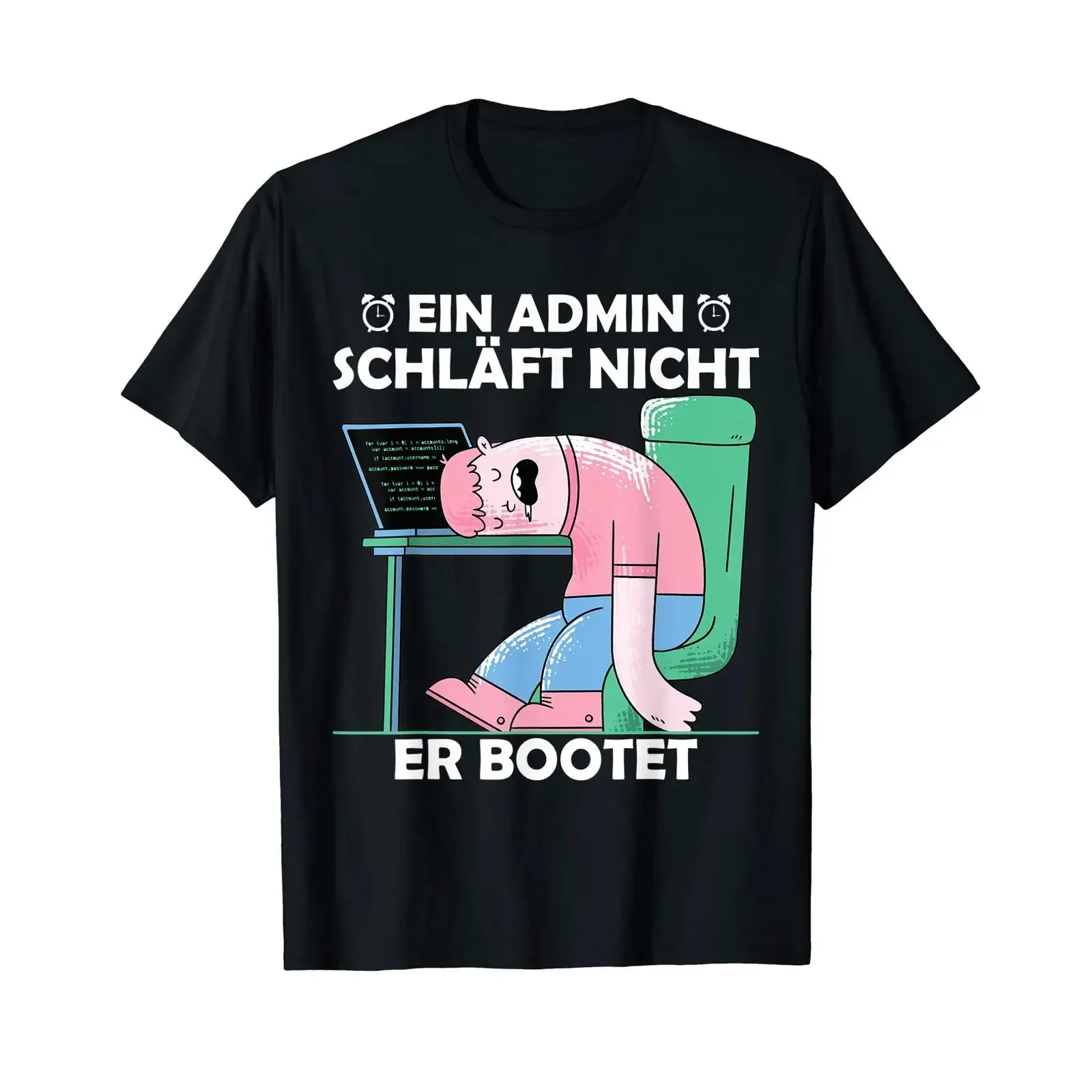 T Shirt with German Text Ein Admin schläft nicht er bootet vintage Washed Breathable Stylish designer clothes Soft Comfortable