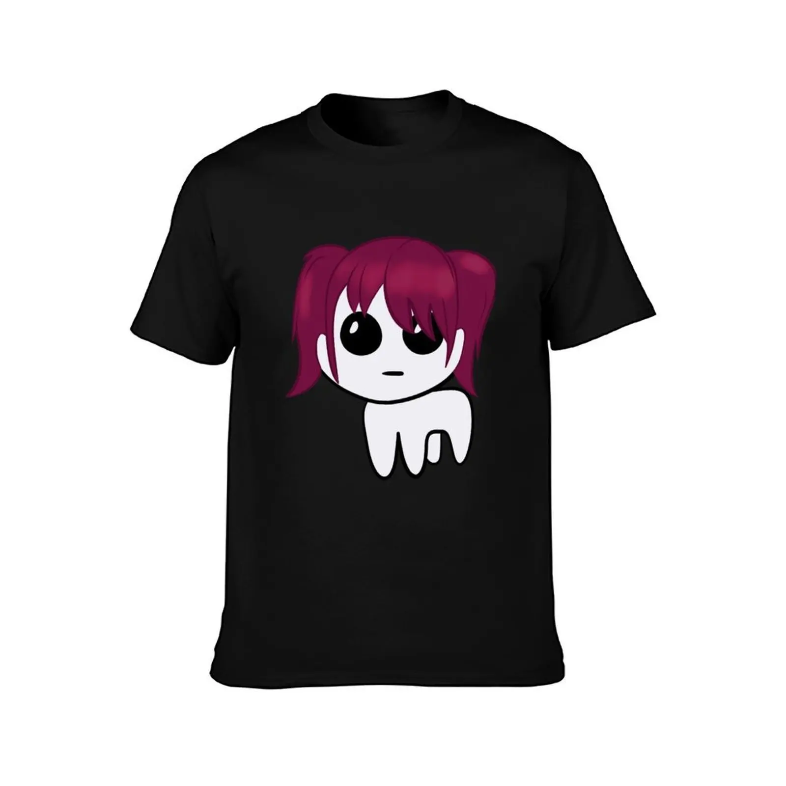 Autism Creature Ginger Dark Red Purple Hair Pigtails with Bangs Fringe T-Shirt Big Size Daily Wear T-Shirt