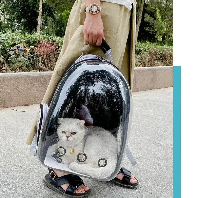 Mochila para mascotas SpaceCapsule transpirable y transparente de primera calidad, bolsa de transporte suave portátil ligera para gatos, perros, viajes al aire libre