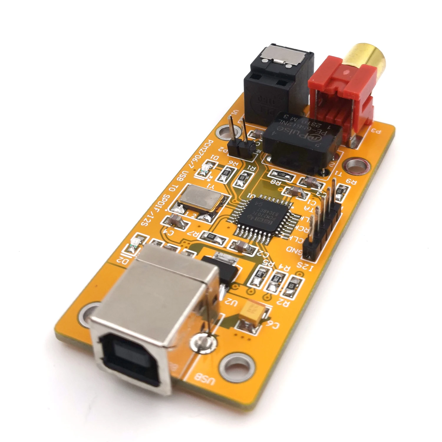 Imagem -03 - Placa de Som Usb para Fibra Coaxial I2s Decodificador Alta Fidelidade Dac Chip Pcm2706 Placa para Amplificador Potência Áudio Super Pcm2704