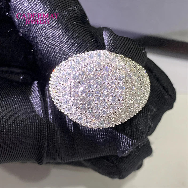 Hiphop Jewelry 925 Silver VVS Moissanite Ring Custom Made Iced Out Round Shape Moissanite Championship Ring Pinky Ring Men