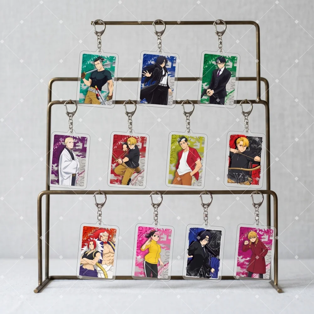 Anime Daemons of the Shadow Realm Acrylic Keychain Yuru Asa Kuro Figure Keyring Cute Bag Pendant Charm Jewelry Fans Gift 5.5cm