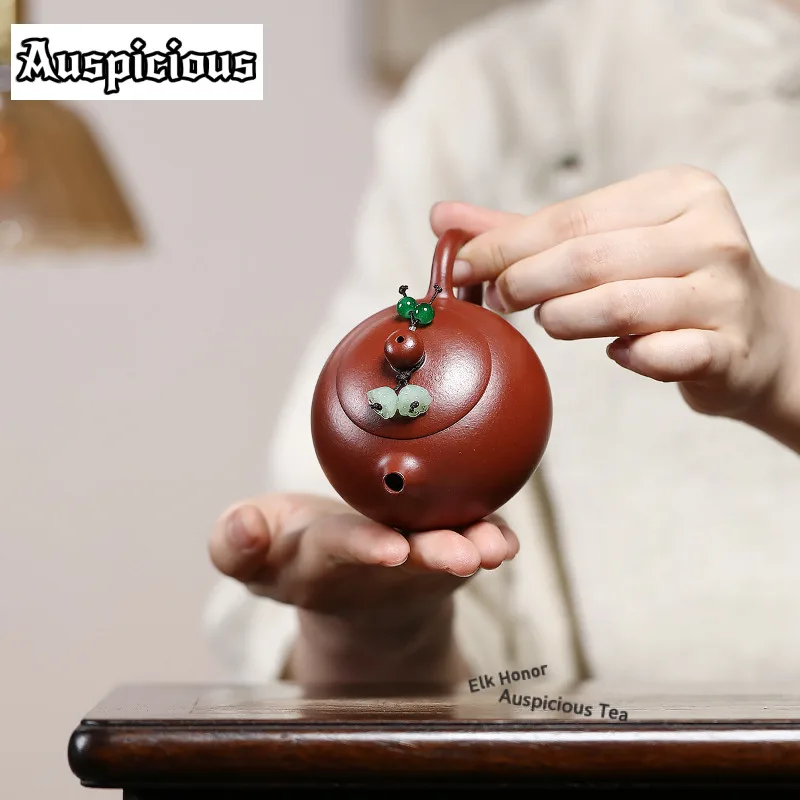 120ml Vintage Yixing Purple Clay Teapots Master Handmade Xi Shi Pot Raw Ore Dahongpao Mud Tea Making Kettle Chinese Zisha Teaset