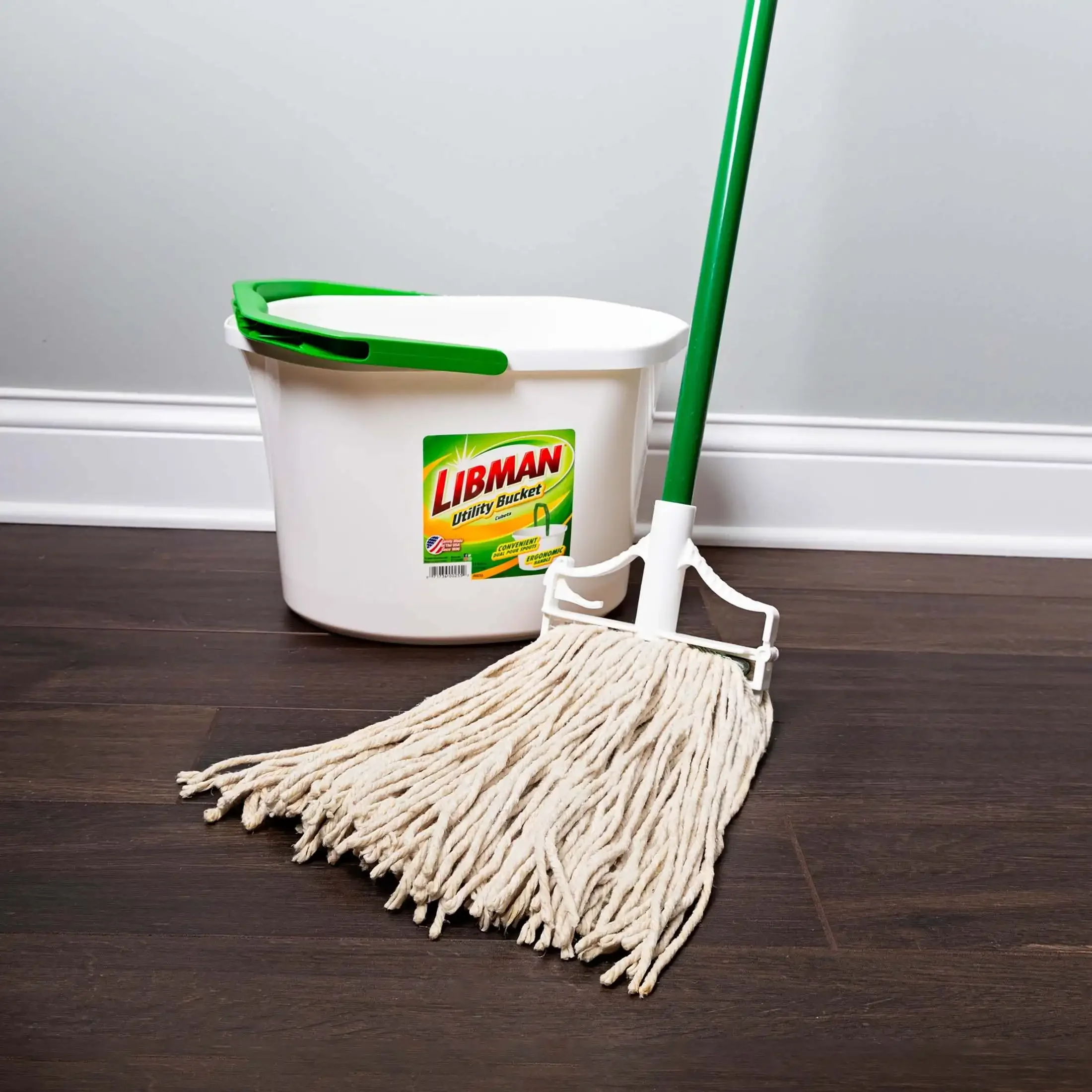 

Cotton blend wet mop Multifunctional, with hook-type mop head for easy storage