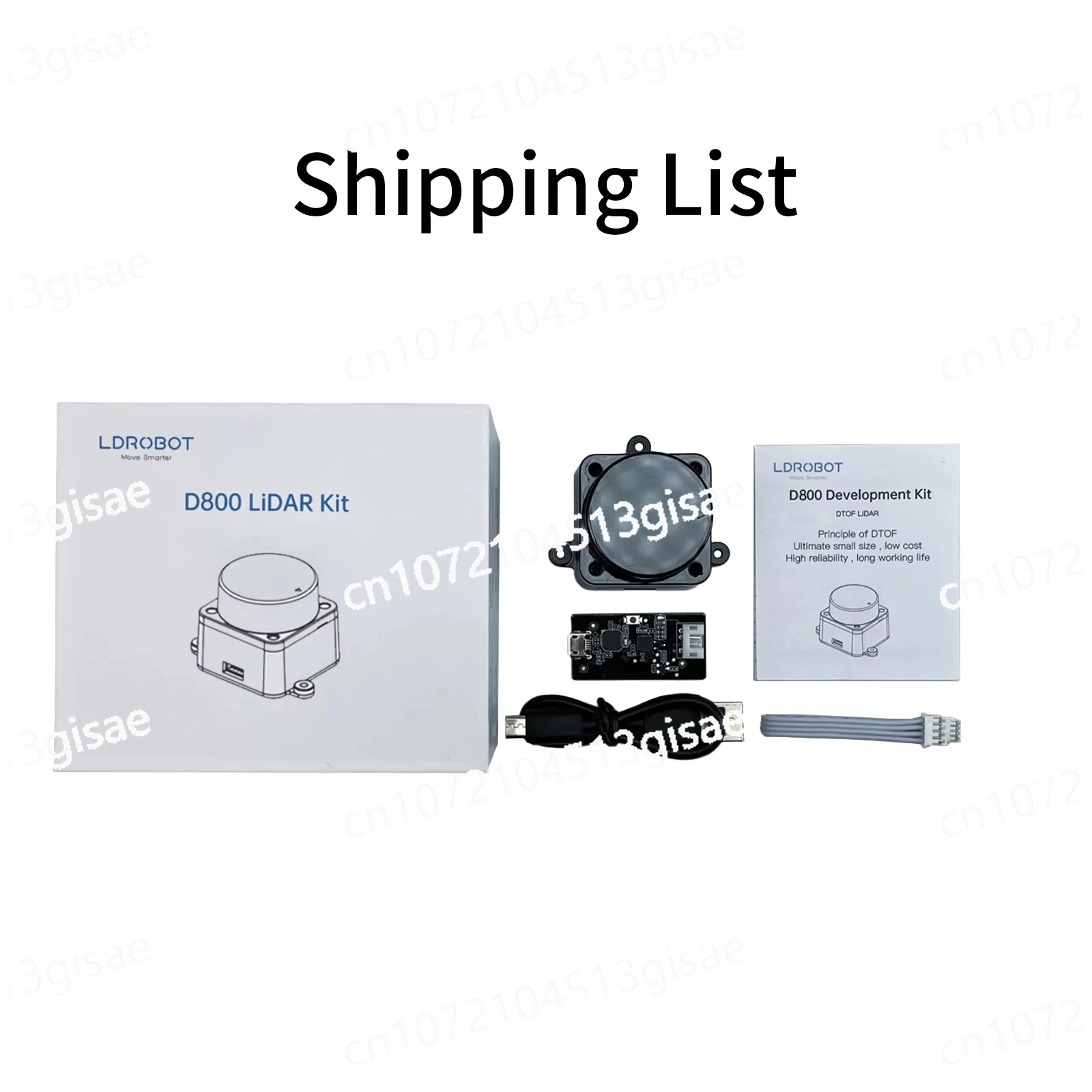 Kit Lidar D800 Mendukung ROS1 dan ROS2, Navigasi SLAM ROS, Sensor Radar Laser Pemindai LDROBOT STL-27L 25M DTOF