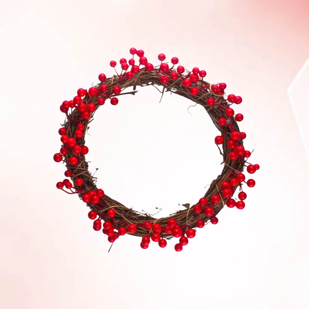 

Christmas Simulated Berry Wreath Red Beaded Garland Artificial Berry Ring for Thanksgiving Fall Wedding Decoration 30cm