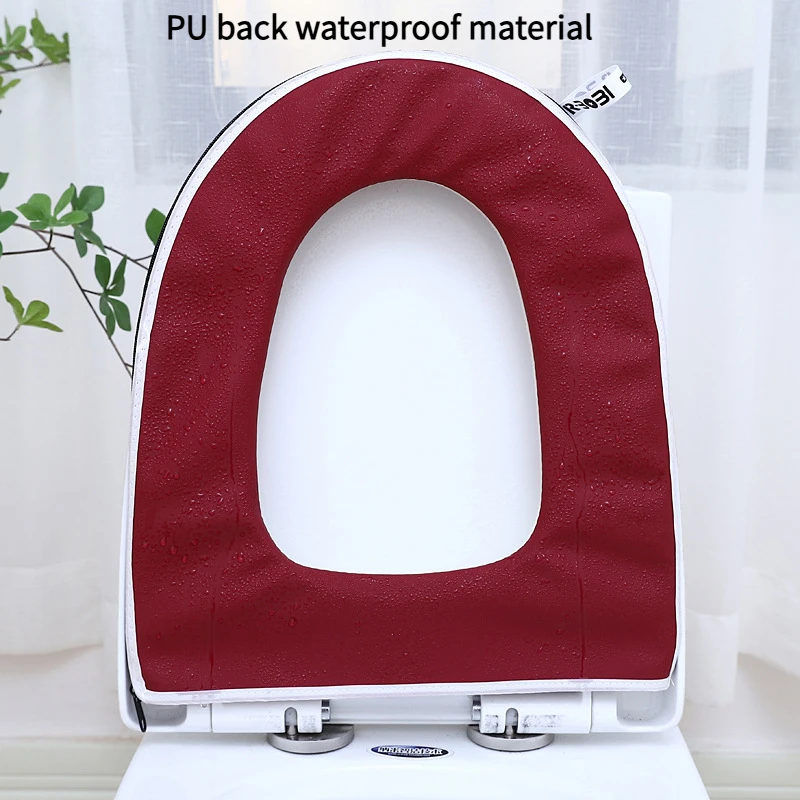 Toilet mat Four Seasons universal WC cushion zipper winter soft toilet seat pad cape back waterproof home potty seats cover warm