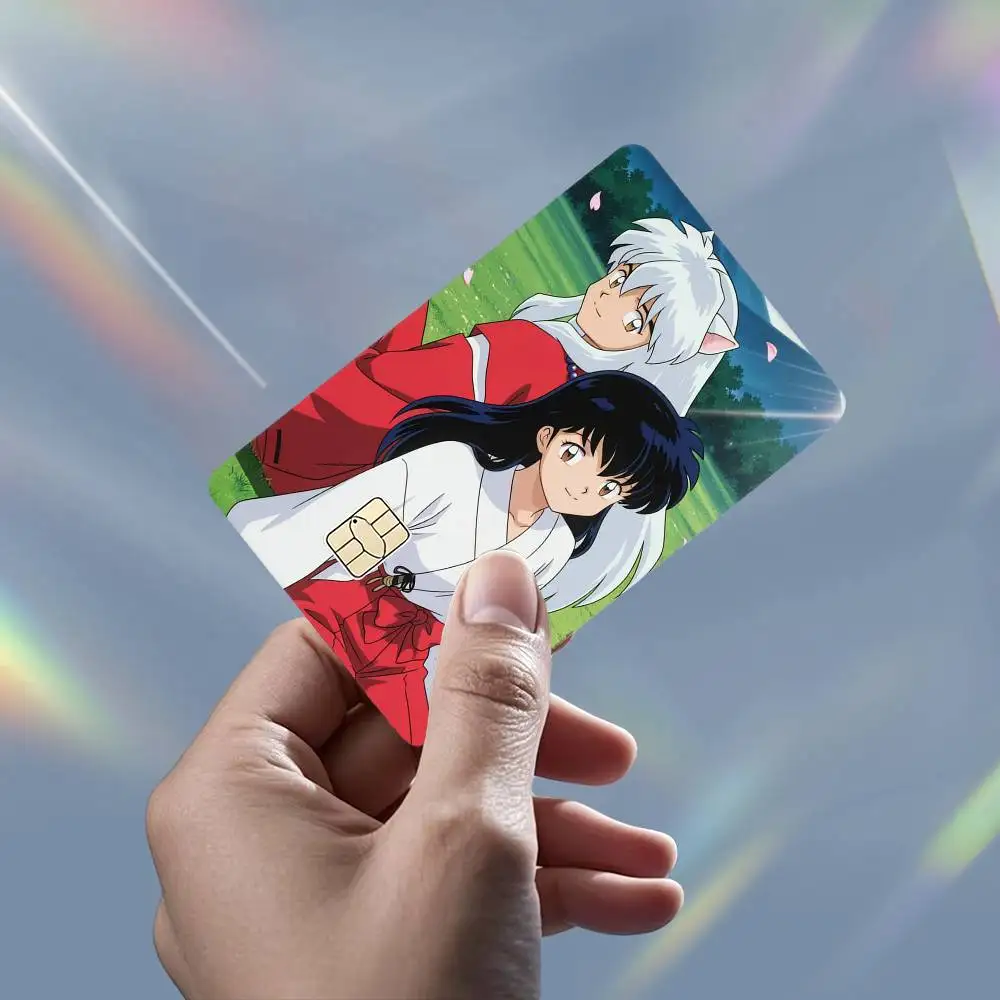 2026 Anime I-Inuyasha 4pcs 1Set Laser Holographic Sticker Skin Cover for Credit Bank Debit Card