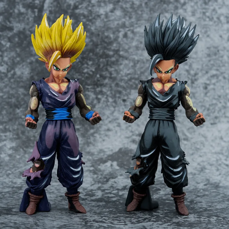 22cm Genuine FigureCrazy Dragon Ball Z Figure Son Gohan Super Saiyan 2 Comics Color Anime PVC Figure DBZ Gohan Awakening Fight