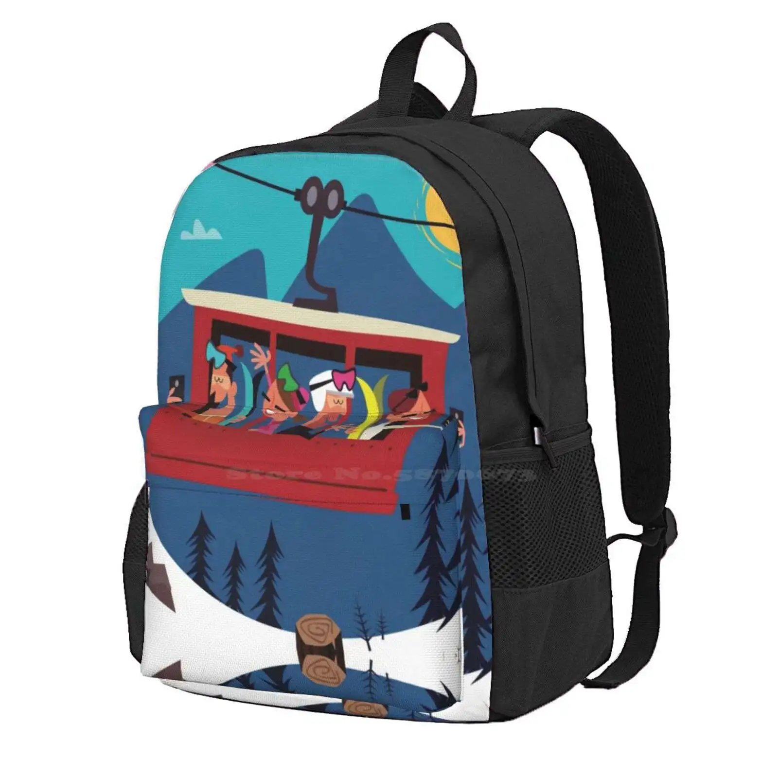 Póster de crans-montana, mochila escolar, Alps Suisse, Suiza, Valais, Alpes, Crans, Montana, ski, Snow, gran oferta