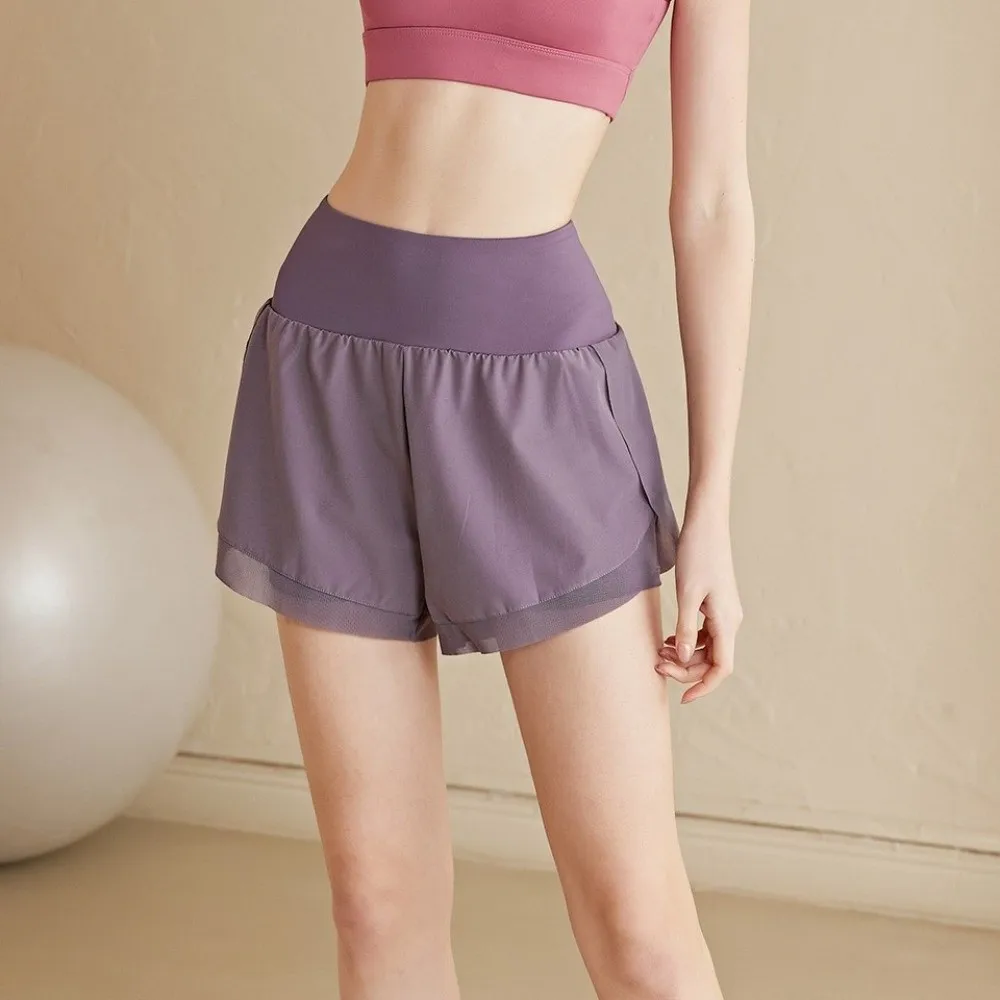 Dünne Schnelltrocknende Hosen Damen Yoga-Shorts Hohe Taille Nahtlose Yoga-Laufshorts Atmungsaktive Po-Lifting Damen-Sportbekleidung – Detail 11