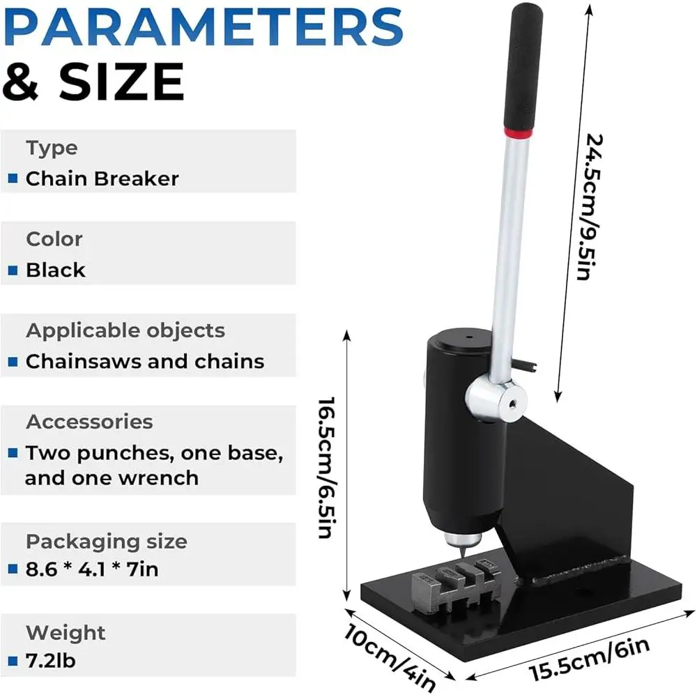 Chainsaw Chain Breaker Tool Set with Rivets Removal Pliers Two Punches Cold Rolled Steel Compact Handheld Maintenance Equipment