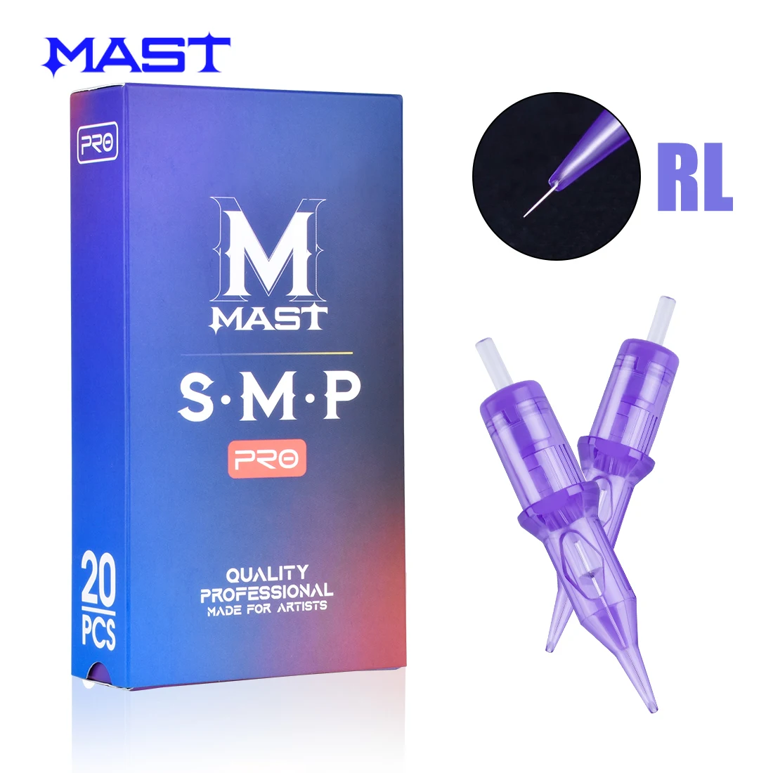 

20pcs Mast Art Makeup Needles SMP Permanent Cartridge Tattoo Supplies Round Liner 1RL 3RL