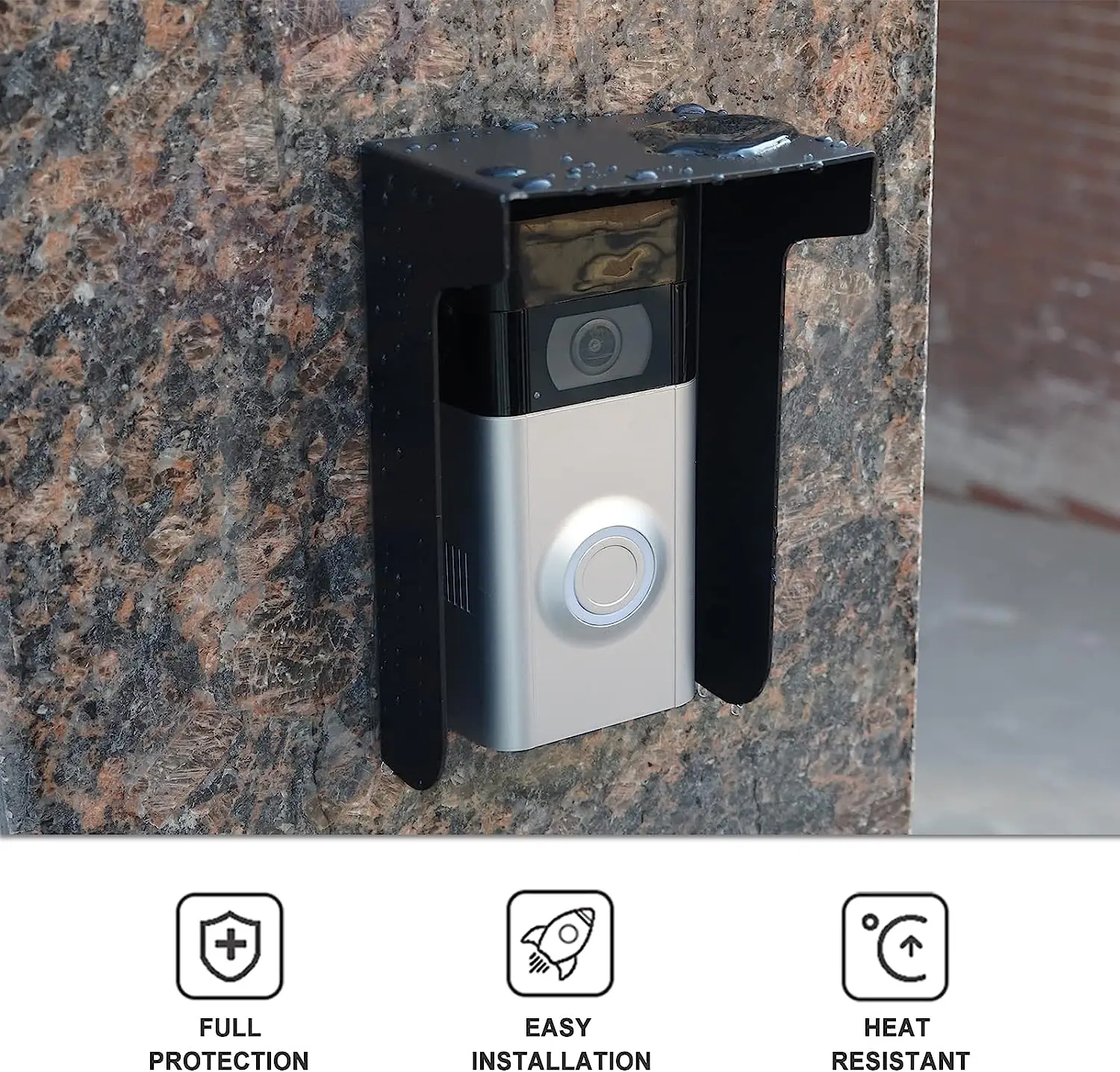 black metal protective cover for video doorbell/smart lock/keypad