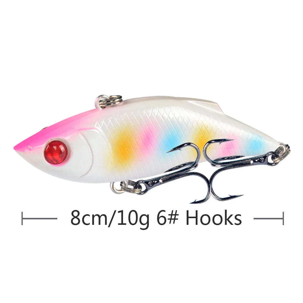 New Arrival 1pcs Lifelike VIB Fishing Lures 8cm/10g Hard Baits High Quality Bass Crankbait Wobblers Fishing tackle Treble Hooks