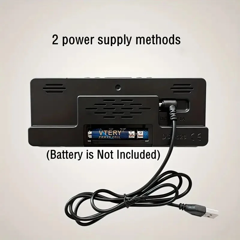 LED Voice Control Digital Alarm Clock Teperature Snooze Night Mode Desktop Table Clock 12/24H Electrnic Mirror Clock Home Decor