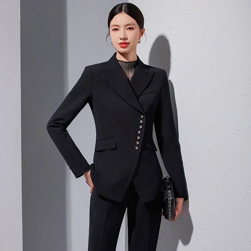 NAVIU Autumn Winter Long Sleeve Women Formal Blazer Female Ladies Red Black Slim Business Work Wear Jacket Coat