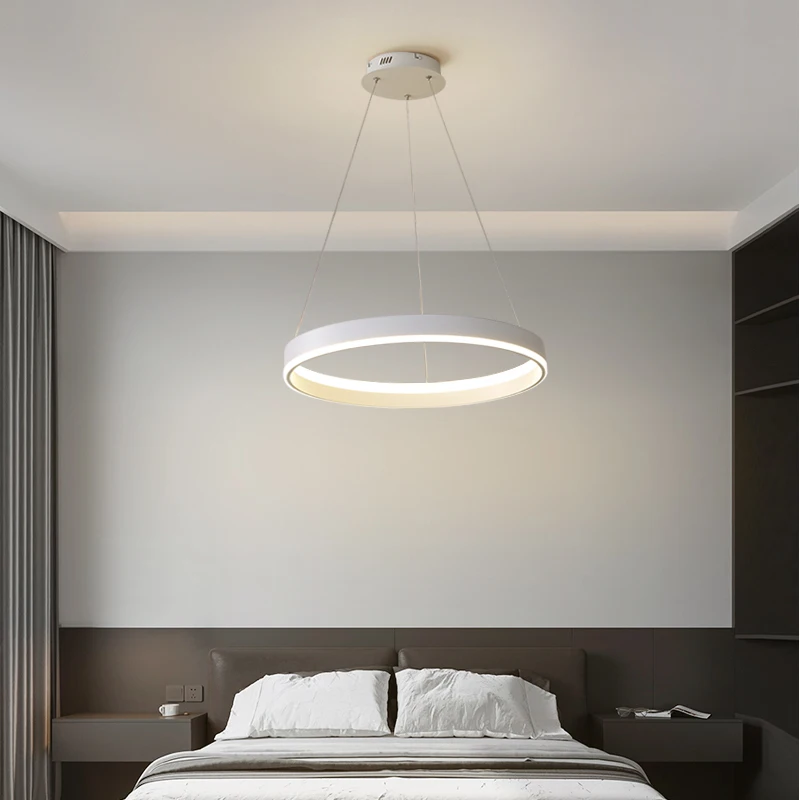 Lampe LED Suspendue au Design Minimaliste Moderne, Disponible en Noir et en Blanc, Luminaire Décoratif d'Nik, Idéal pour une Chambre à Coucher, un Foyer ou une Cuisine