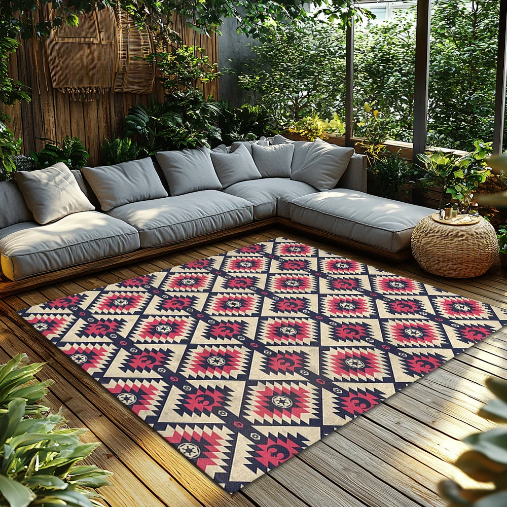 Bohemian Area Rug Southwestern Throw Rug Tribal Pattern Carpet Non Slip Floor Mat Vintage Style Home Decor Washable Entryway Rug
