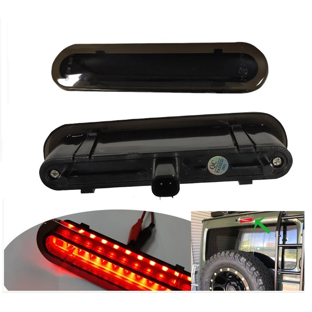 Luz LED de freio traseiro central, lâmpada de aviso de parada montada alta para Suzuki Jimny JB64 JB74 2019-2021, luz vermelha preta