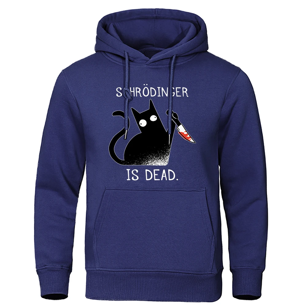 Schrodinger Is Dead Black Cat Men Streetwear Outdoor Comfortable Hoodie Breathable Fashion Sweatshirts Basic Oversized Tracksuit