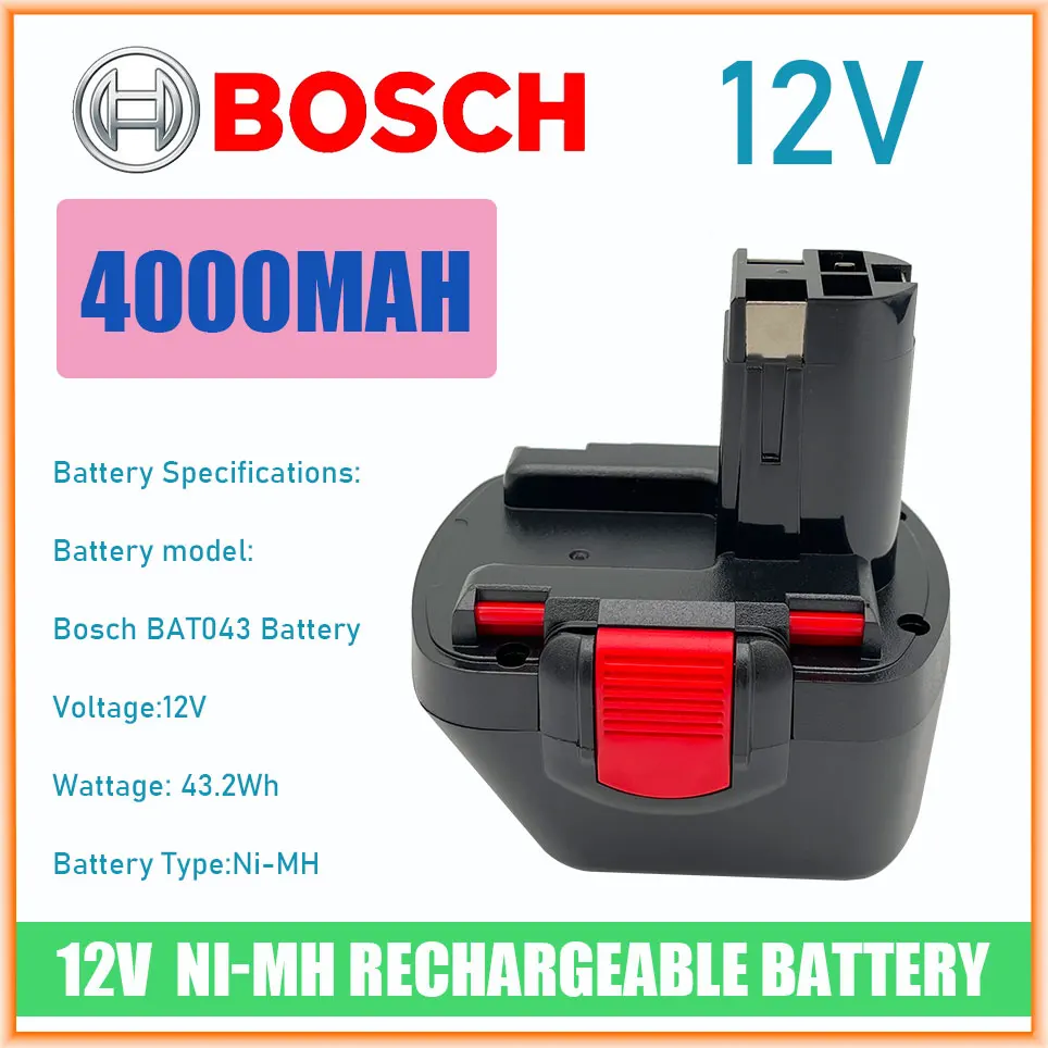 

For Bosch 12V Rechargeable Ni-MH Power Tool Battery 4800MAH 6800MAH 9800MAH BAT043 D70745 PSR12 GSB12 GSR12 BAT038 BAT045 BAT040