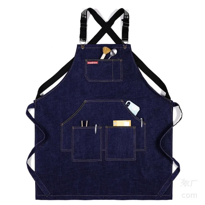 Kitchen Restaurant Work Haircut Denim Apron Barber Chef Cooking Cafe Shop BBQ Apron Hairdresser Cape