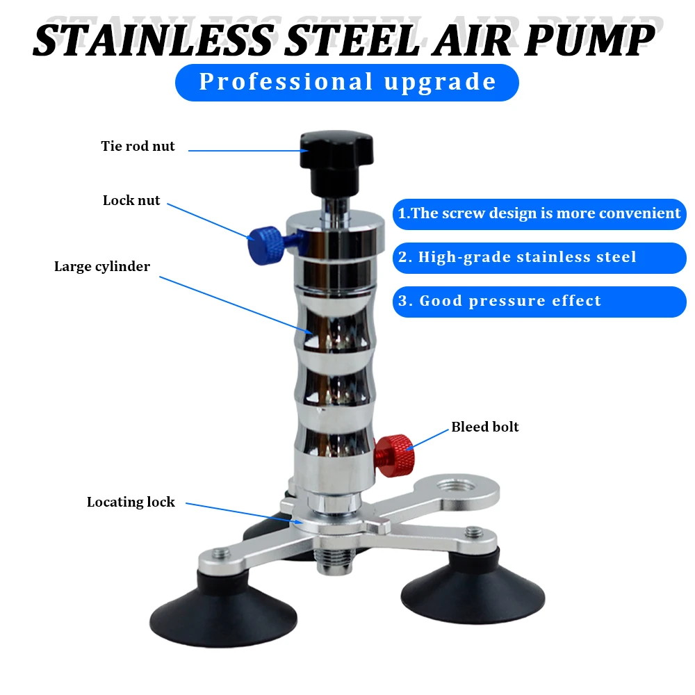 Windshield Crack Repair Car Front Professional Accessories Toolbox Stainless Steel Vacuum Injection Pump