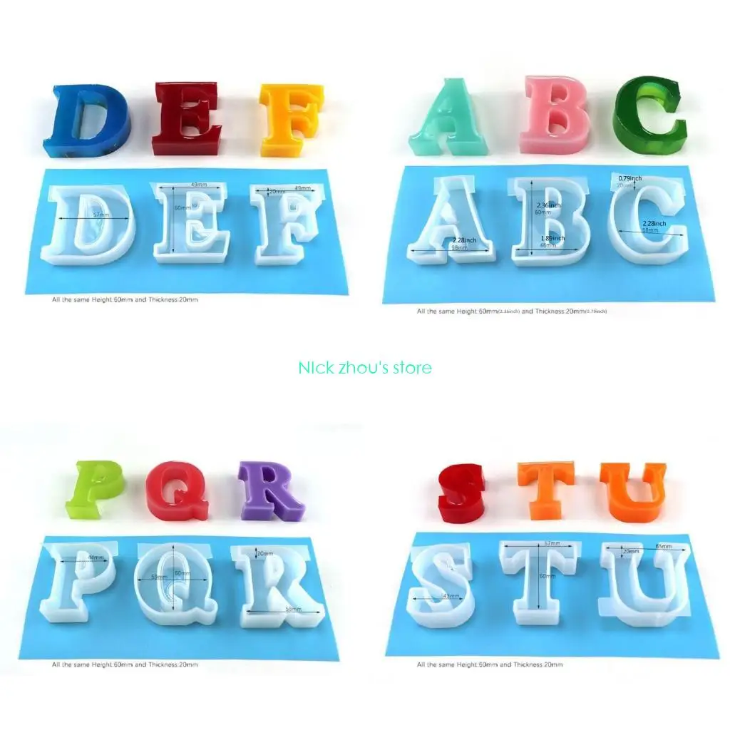 

E15E DIY Toy Casting Mold Silicone Molds Resin Mold English Letter Making Craft Tool