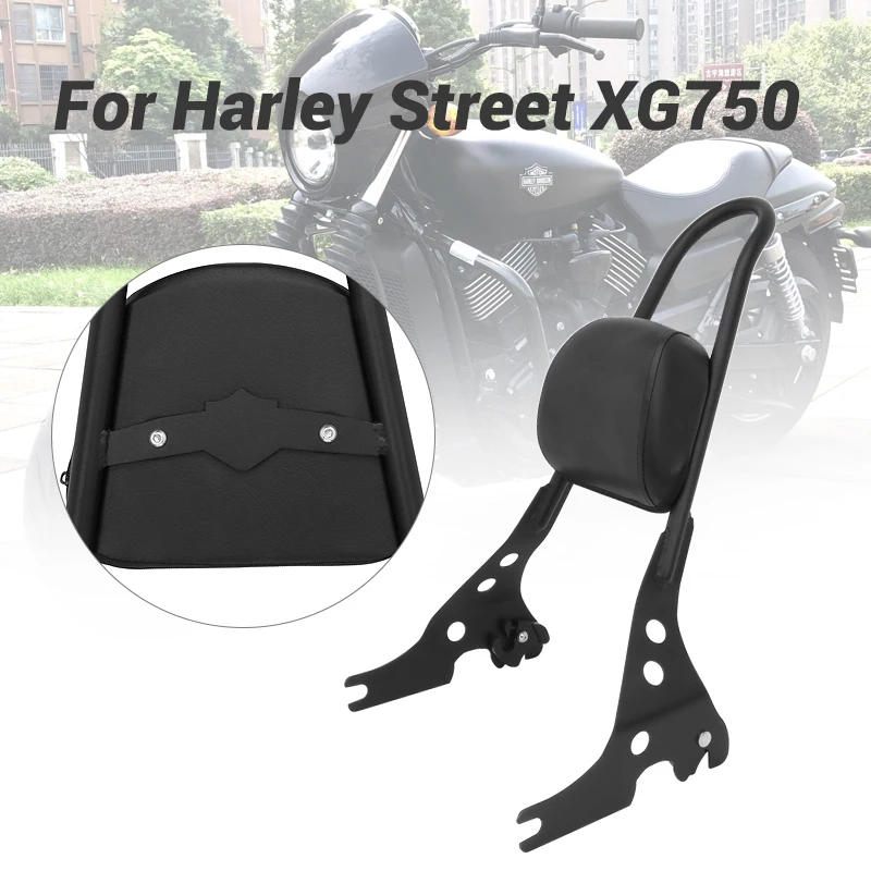 

For Harley Street 500 750 XG500 XG750 2015-2021 Detachable Rear Passenger Backrest Motorcycle Black Sissy Bar Cushion Pad