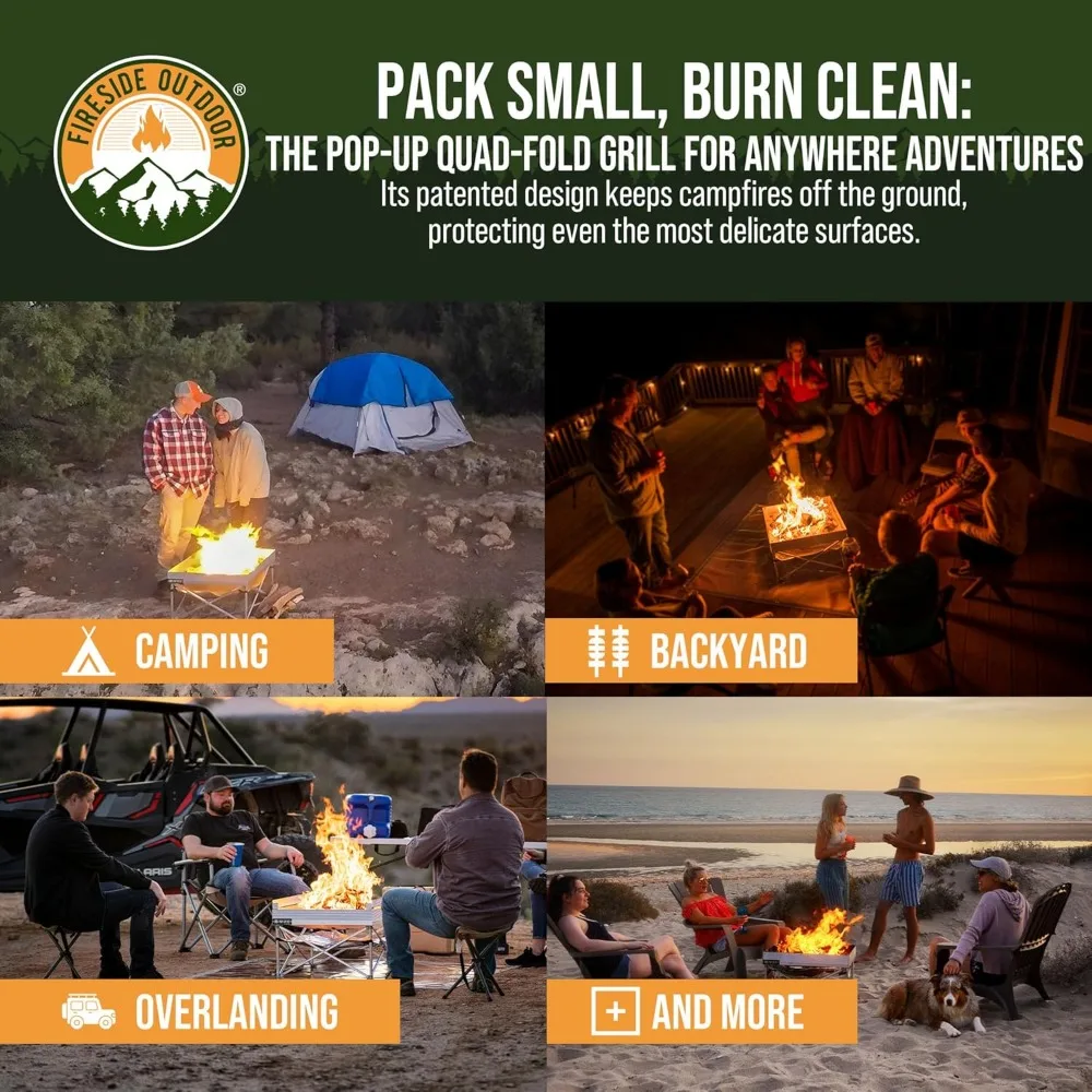 حفرة نار محمولة باللون الأبيض في الهواء الطلق، طراز 3033A، للاسترخاء الضواحي