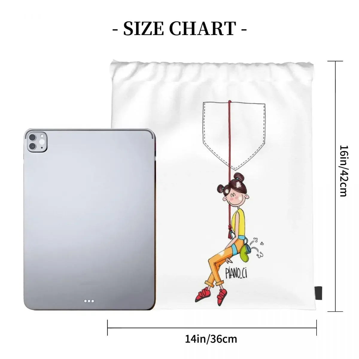 Climber In The Pocket Backpacks Portable Drawstring Bags Drawstring Bundle Pocket Shoes Bag BookBag For Travel Students