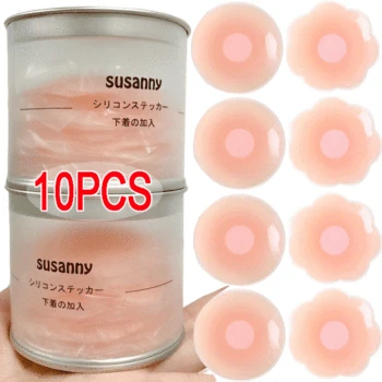 2-10PCS Unsichtbare Selbstklebende Brust Paste Wiederverwendbare Aufkleber Brust Blütenblatt Trägerlosen Lift Up Bh Pad Silikon Blütenblatt Nippel Abdeckung